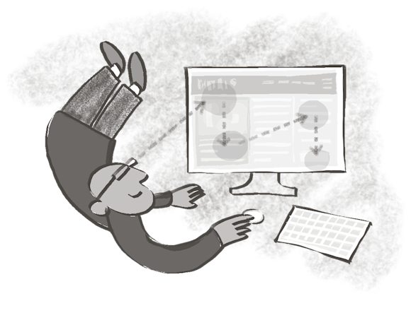 Visual hierarchy being displayed on a screen