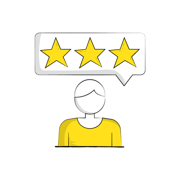 Icon of a person giving a high rating 