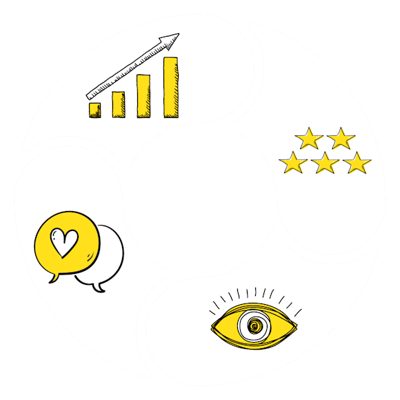 Icons for benefits of deinfluencing graphic