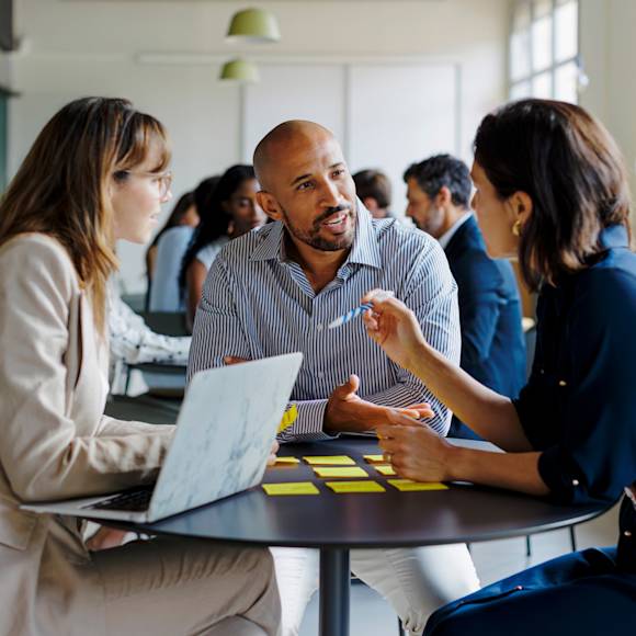 3 co-workers collaborating