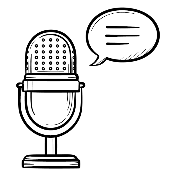 Illustration of podcast microphone