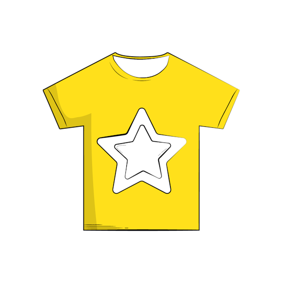 Yellow shirt with a star in the center