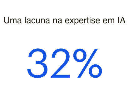 Uma lacuna na expertise em IA
32%