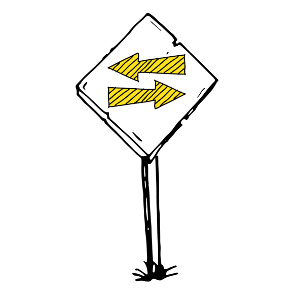 sign with two arrows