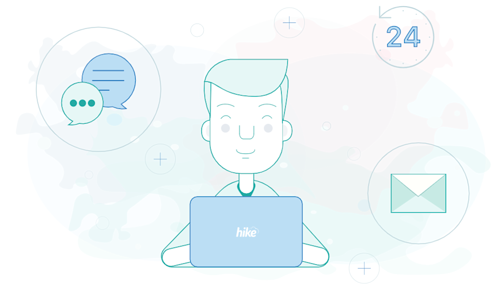 Illustration of man typing on computer