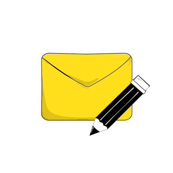 email envelope with writing pencil