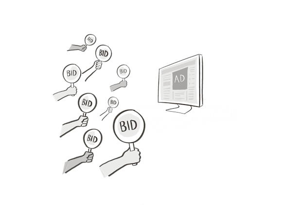 Advertisers bidding for ad space