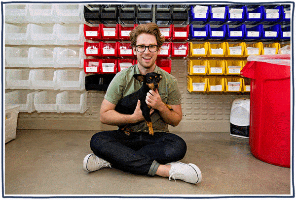 Scott Marquart holding a puppy