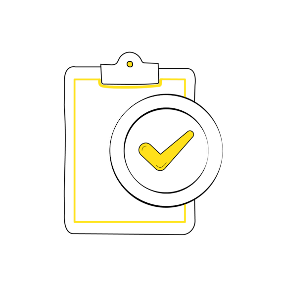 Clipboard with a checkmark on it