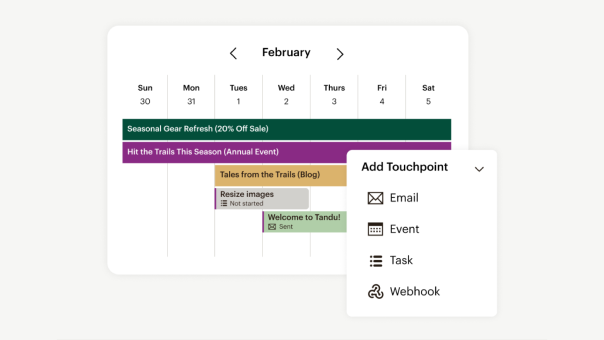Calendar view of Mailchimp’s campaign manager