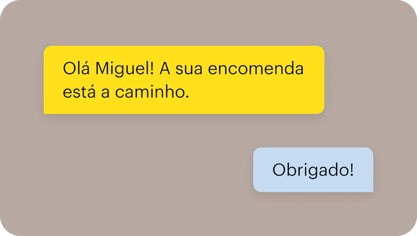 Imagem mostrando uma interface de usuário abstrata flutuante de mensagens de texto, demonstrando como os usuários podem aumentar o envolvimento e a retenção de clientes com o SMS transacional.