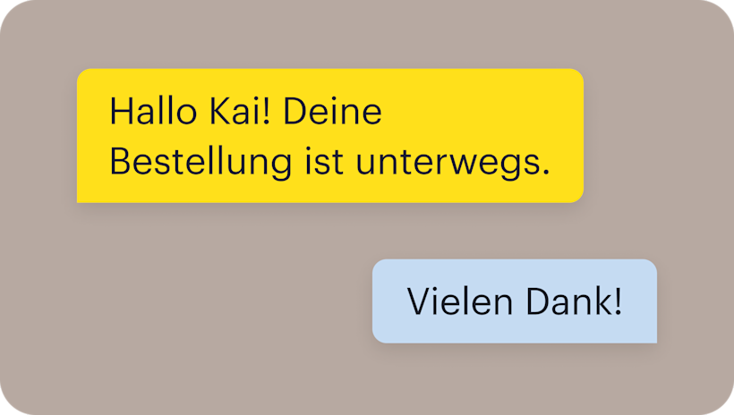 Das Bild zeigt eine schwebende, abstrakte Benutzeroberfläche von Textnachrichten, die veranschaulicht, wie User das Engagement und die Kundenbindung mit transaktionalen SMS steigern können.
