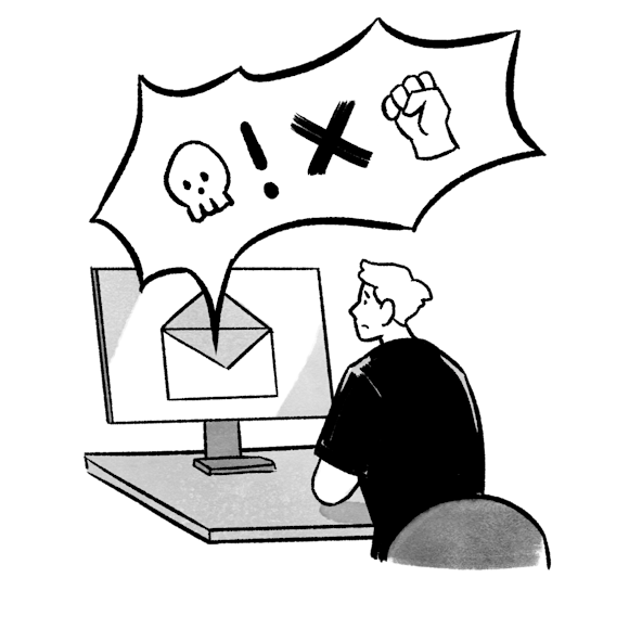 Aggressive language in email