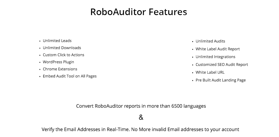 Image of list of roboautior features
