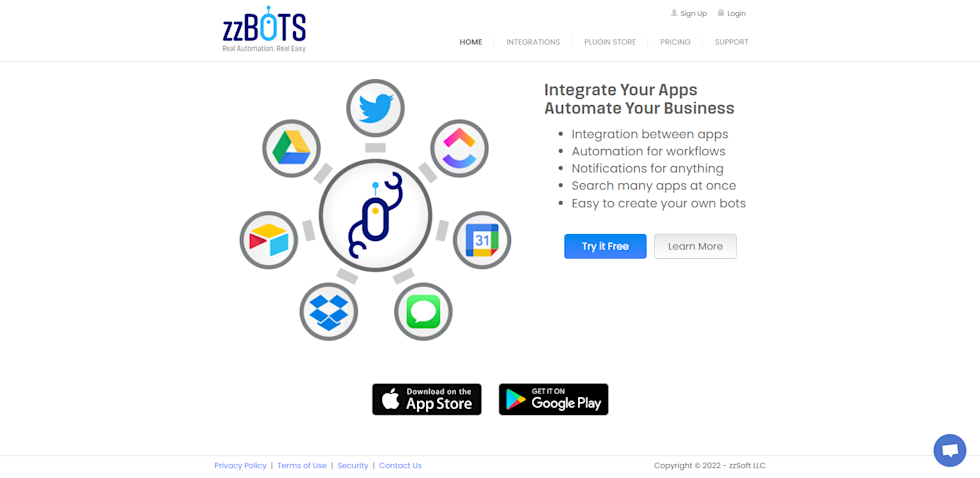 This is where you will start your automation journey. Start by clicking "Sign Up".