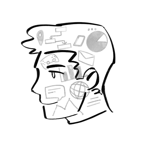 Side profile of a man’s head