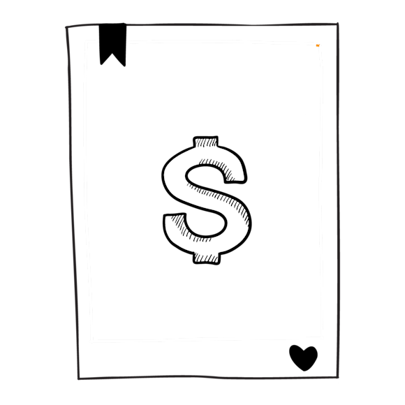 Icon of card with dollar symbol
