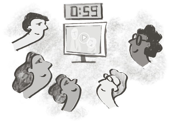 Visual displaying that attention spans are now under 1 minute long.