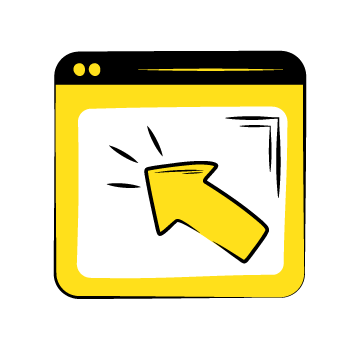 what's the difference - illustration of a web page with an arrow pointing diagonally 