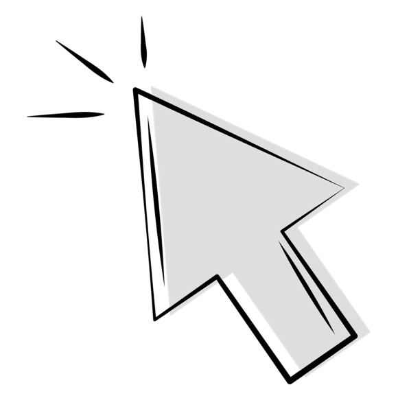 benefits of custom cursor - a simple white computer cursor arrow icon with black outline, pointing diagonally upward