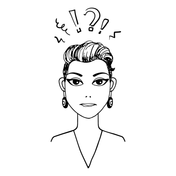 Graphic of a woman resolving issues