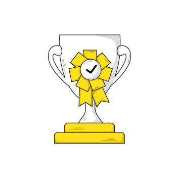 product-market fit - illustration of a trophy with a checkmark 