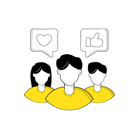 Engaging with audience with "like" and "love" reactions