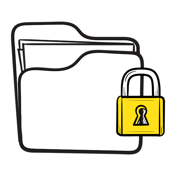 Folder with a padlock 