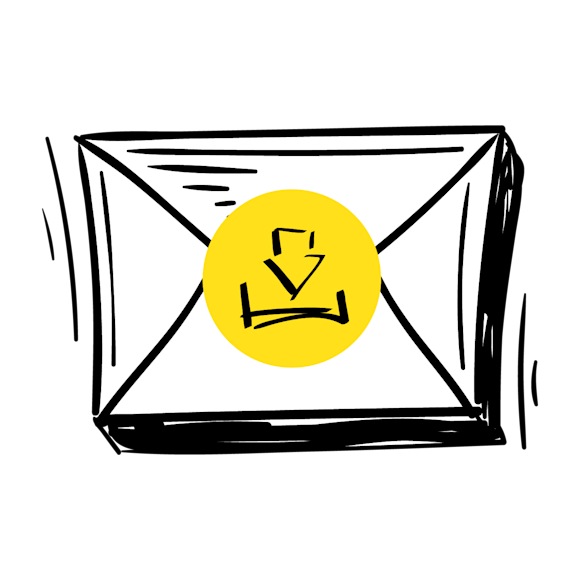 Envelope with a download symbol/icon