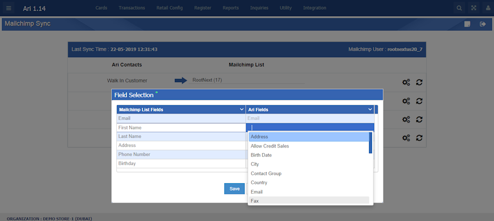Mailchimp Field Mapping