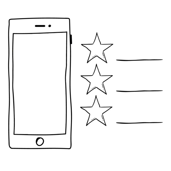 phone with a starred list next to it