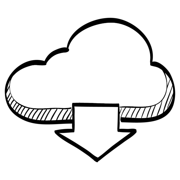 cloud with arrow pointing down