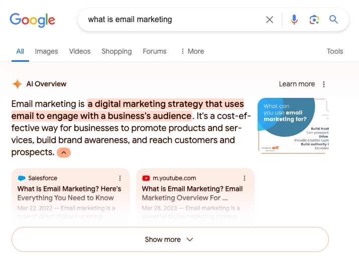 Instance of YouTube video included in cited sources
