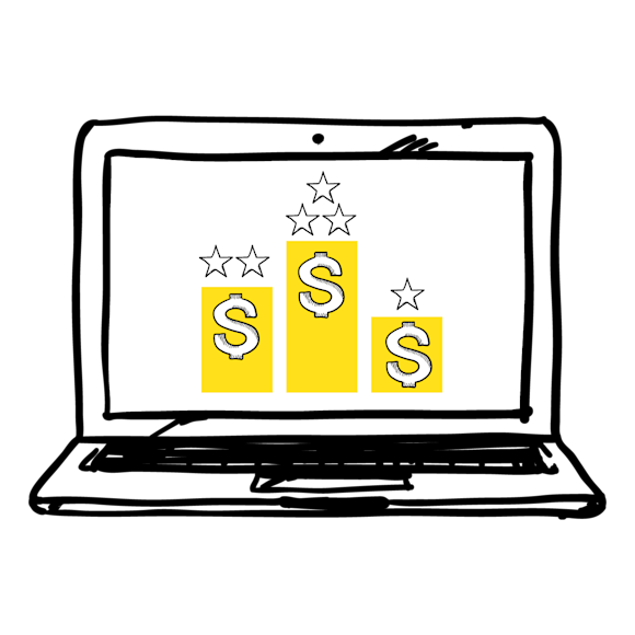 laptop with membership tiers on the screen