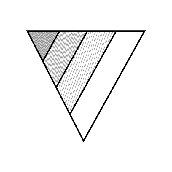 what is vibrance - Black and white geometric pattern showing a series of downward-pointing triangles with diagonal line shading