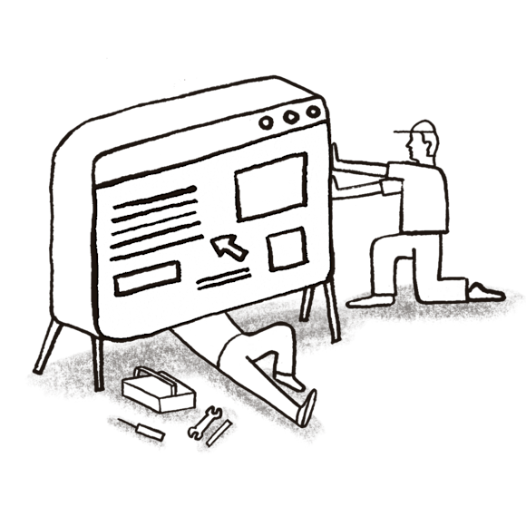 people with tools “under the hood” of a website