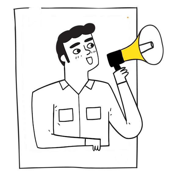 person promoting on social media