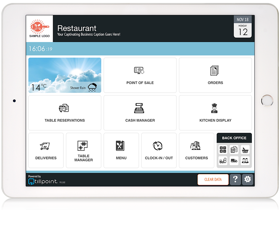 image of ipad with the Tillpoint management dashboard on the screen