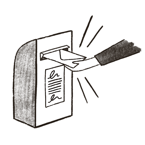 Putting letter in a mailbox