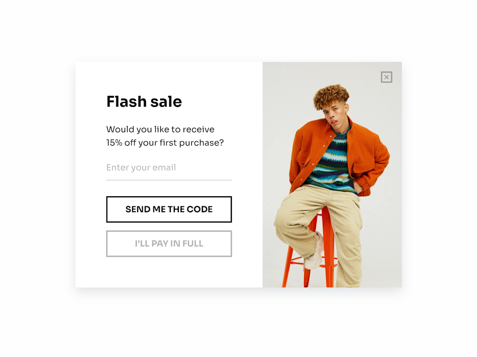 An image of an example Getsitecontrol user-friendly popup.