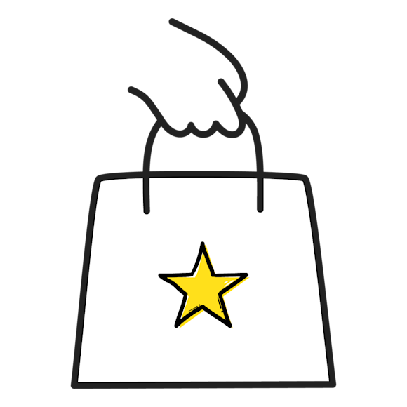 shopping bag with star on it