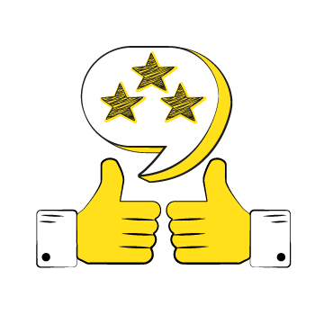 IP address benefits - Two yellow thumbs up icons with star decorations