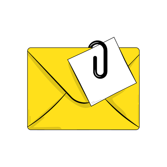 Envelope with paperclip