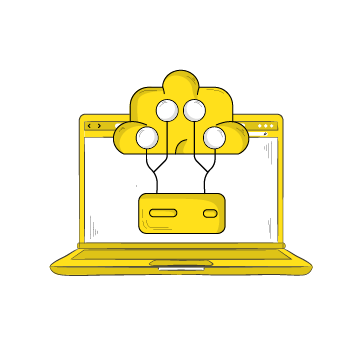 what is GPT-3 - illustrations of a laptop with a cloud symbol