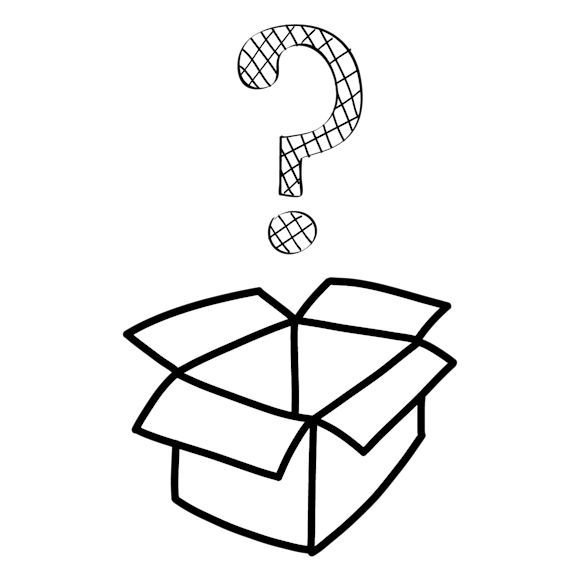 box with question mark above it
