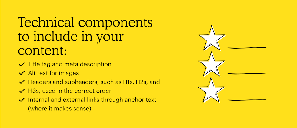 Technical components to include in your content
