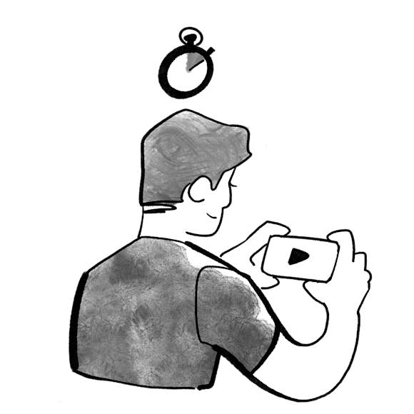 Man watching a video on phone