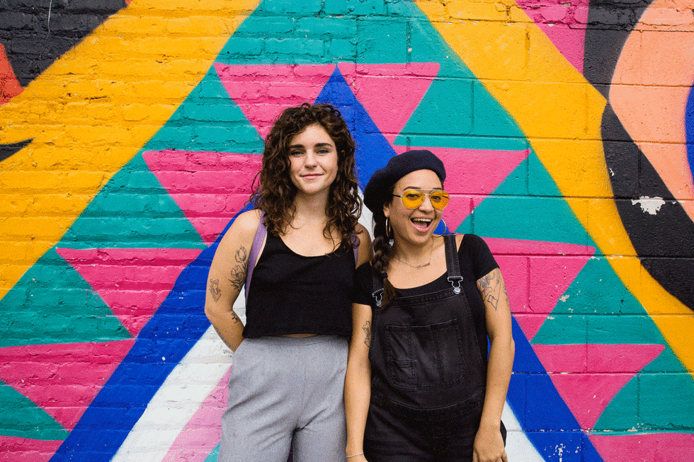 Monica Campana, co-founder of Living Walls, and her trusty sidekick (actual title: executive assistant), Kristen Consuegra