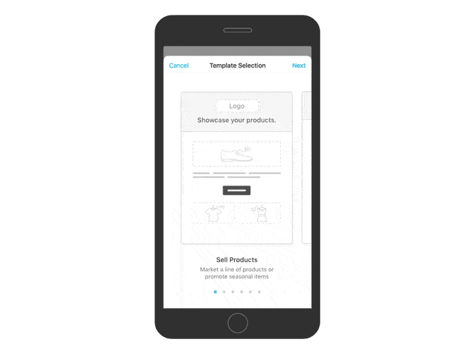 A mobile phone displaying the campaign creation process through the Mailchimp Mobile App