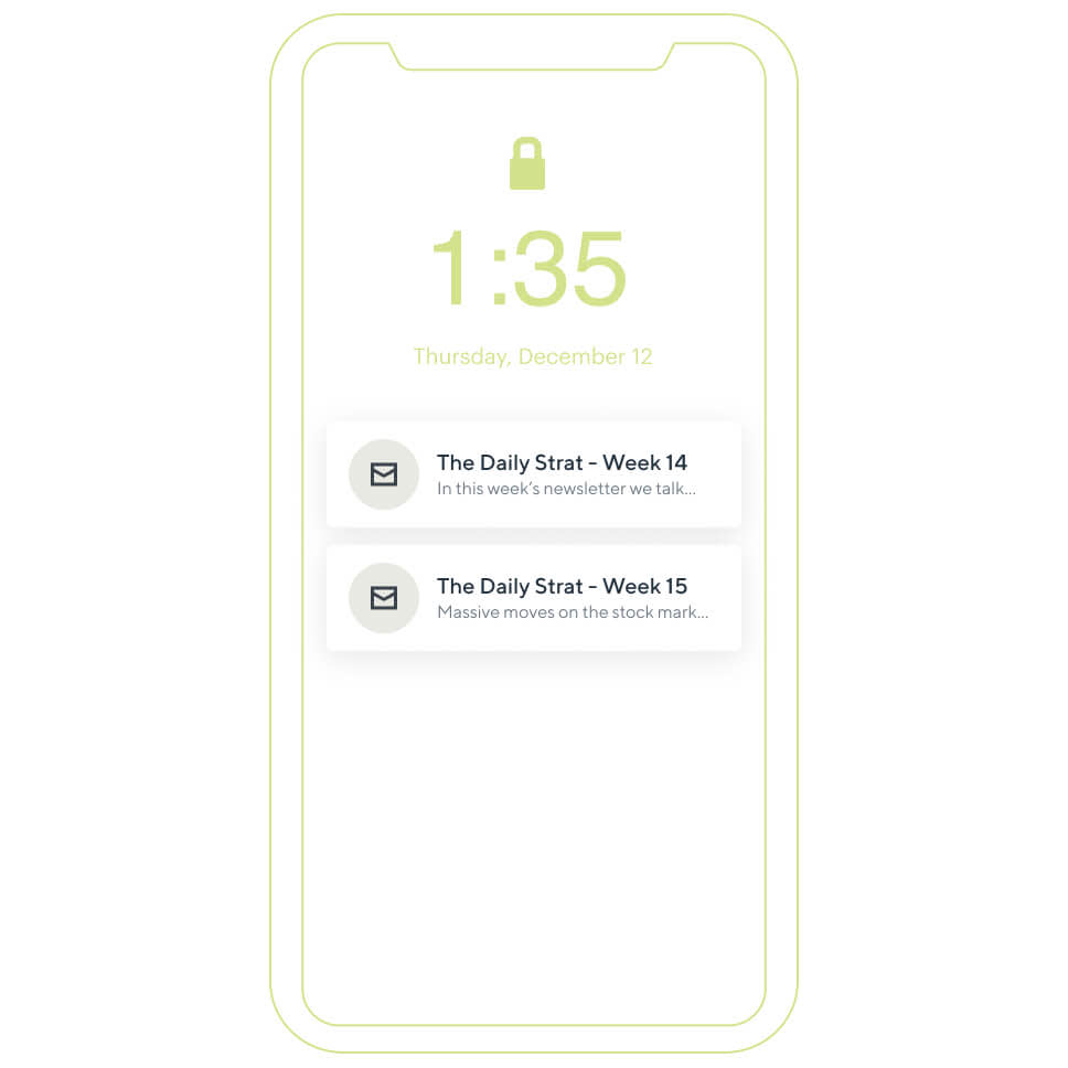 Image of a phone screen with text "Daily strat" 